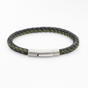 Braided Leather Bracelet with Steel Clasp