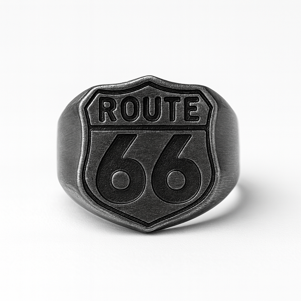 Stainless Steel Route 66 Ring