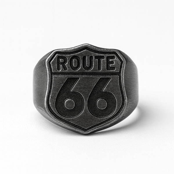 Stainless Steel Route 66 Ring
