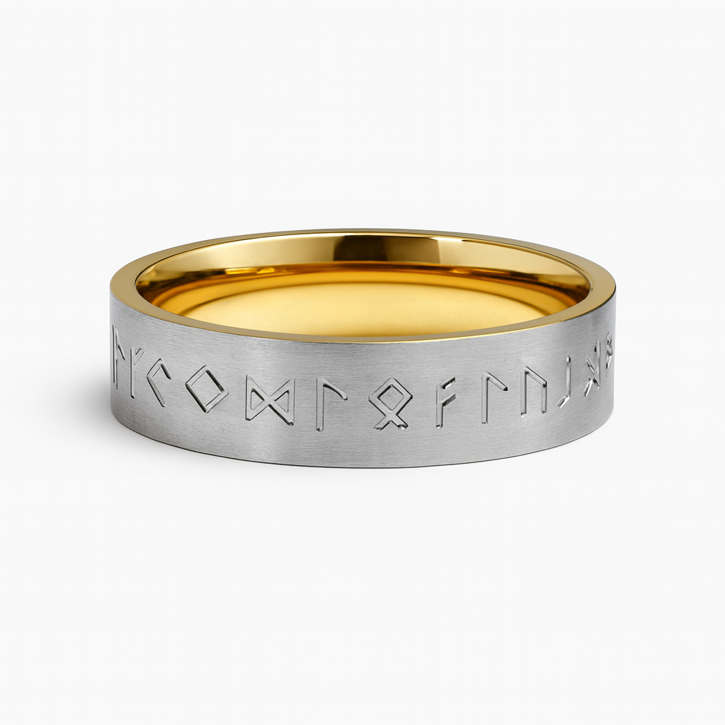 Stainless Steel Rune Band Ring