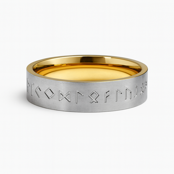 Stainless Steel Rune Band Ring