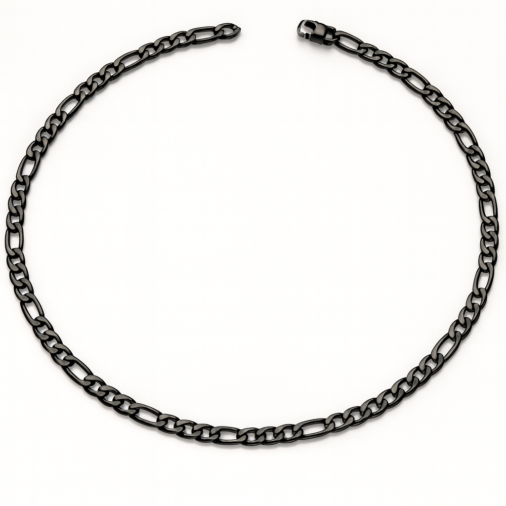 Steel Figaro Necklace with IP Plating