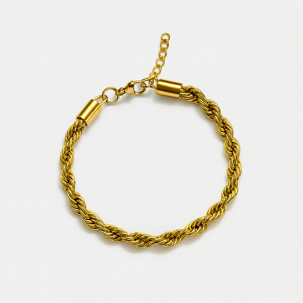 Gold Plated Rope Chain Bracelet - 5mm