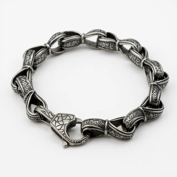 Textured Link Bracelet — Stainless Steel