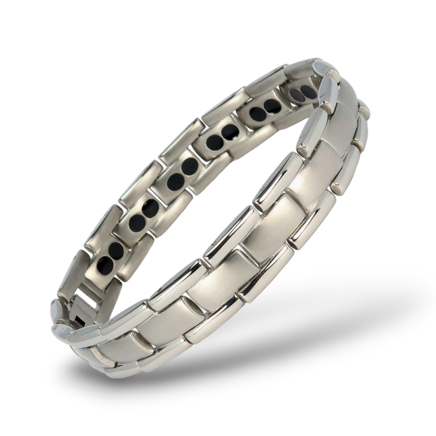 Silver Titanium Double Magnetic Bracelet