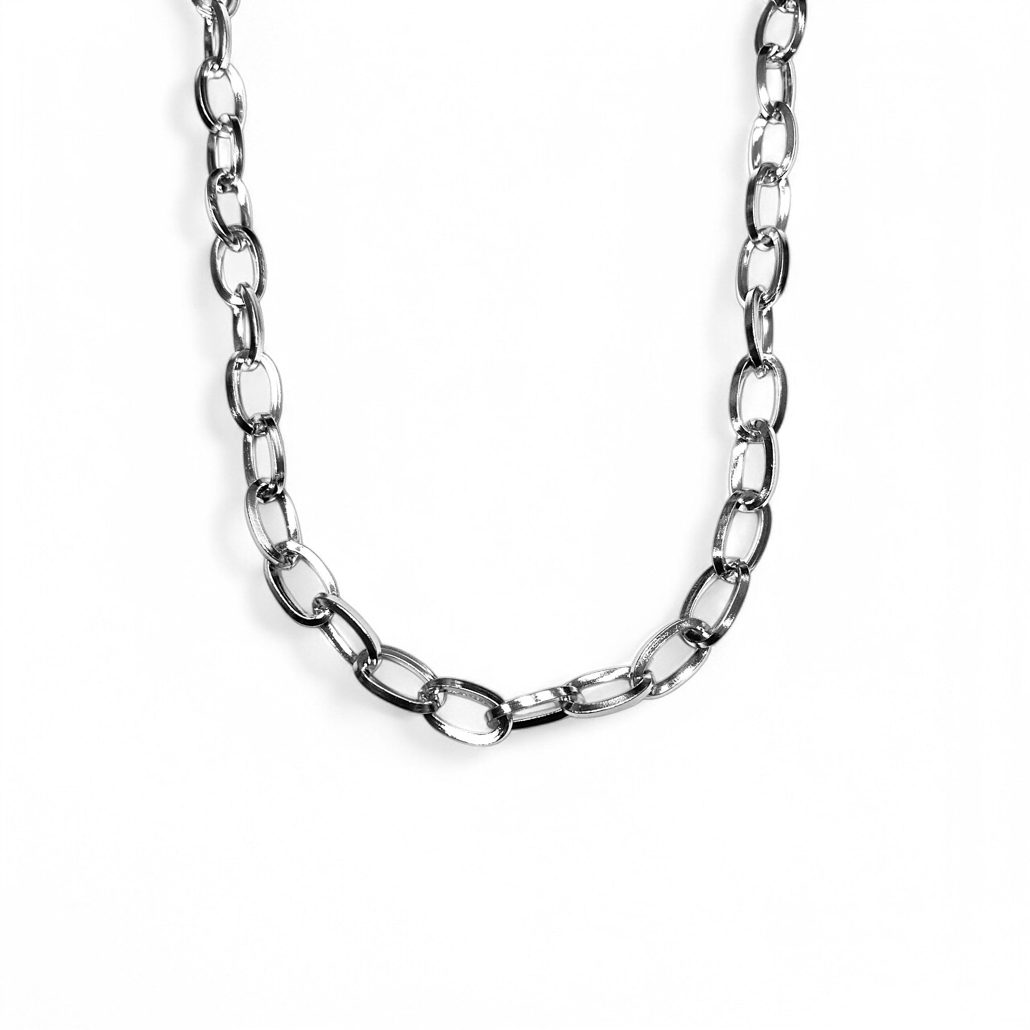 Stainless Steel Oval Link Chain Necklace - 6mm