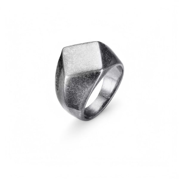 Vintage Oxidised Grey Signet Ring