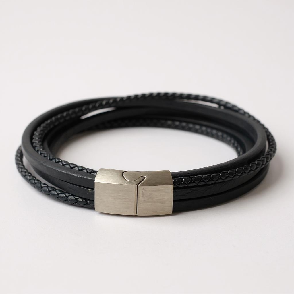 Multi-strand Leather Bracelet - 24cm