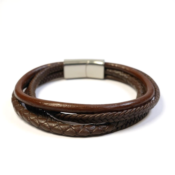 Multi-strand Brown Leather Bracelet