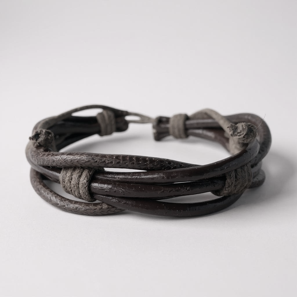 Multi-strand Adjustable Leather Bracelet