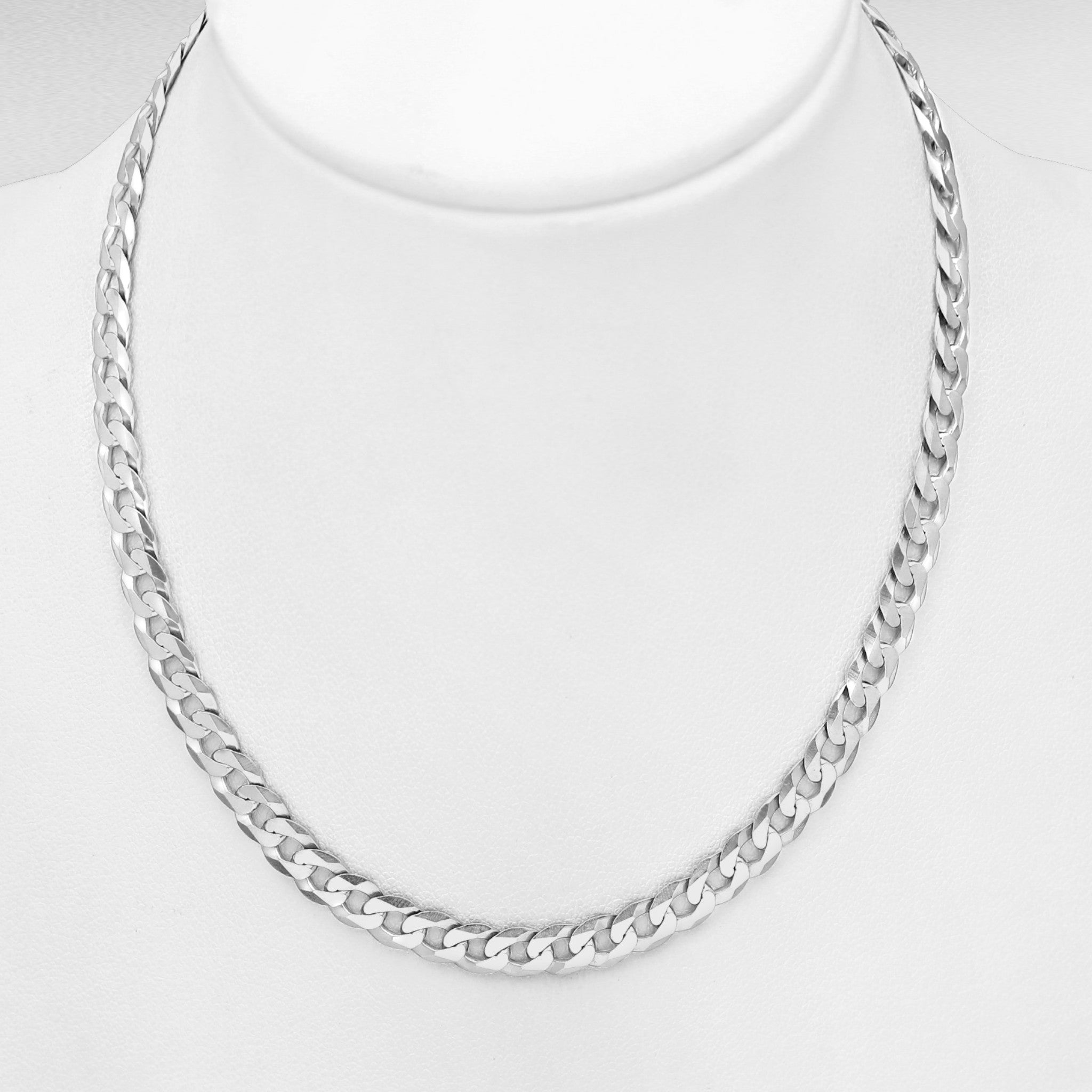 Sterling Silver 5mm Curb Chain Necklace, 20 Inch, Made in Italy