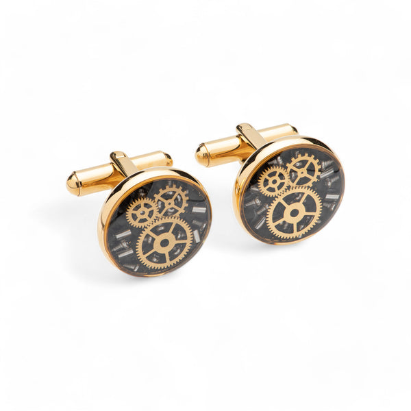 Stainless Steel Cufflinks with Gear Parts