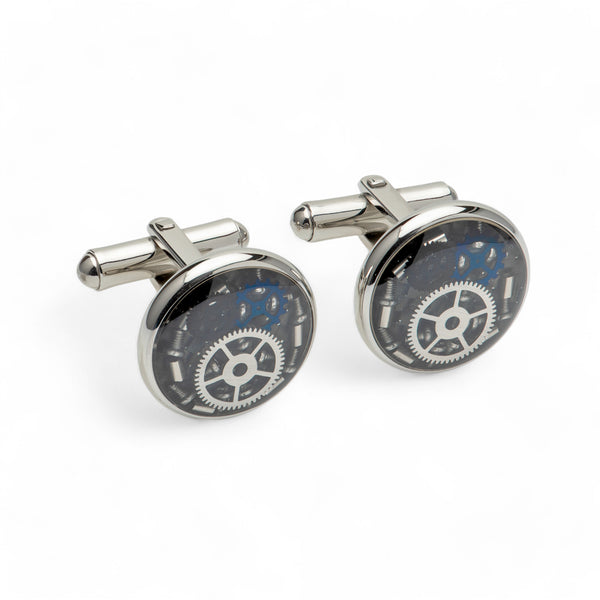 Stainless Steel Cufflinks with Gear Parts