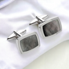 Stainless Steel Cufflinks with Mother of Pearl