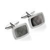Stainless Steel Cufflinks with Mother of Pearl