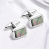 Stainless Steel Cufflinks with Mother of Pearl