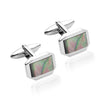 Stainless Steel Cufflinks with Mother of Pearl