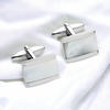 Stainless Steel Cufflinks with Mother of Pearl