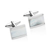 Stainless Steel Cufflinks with Mother of Pearl