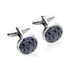Stainless Steel Cufflinks with Blue and Black IP Plating