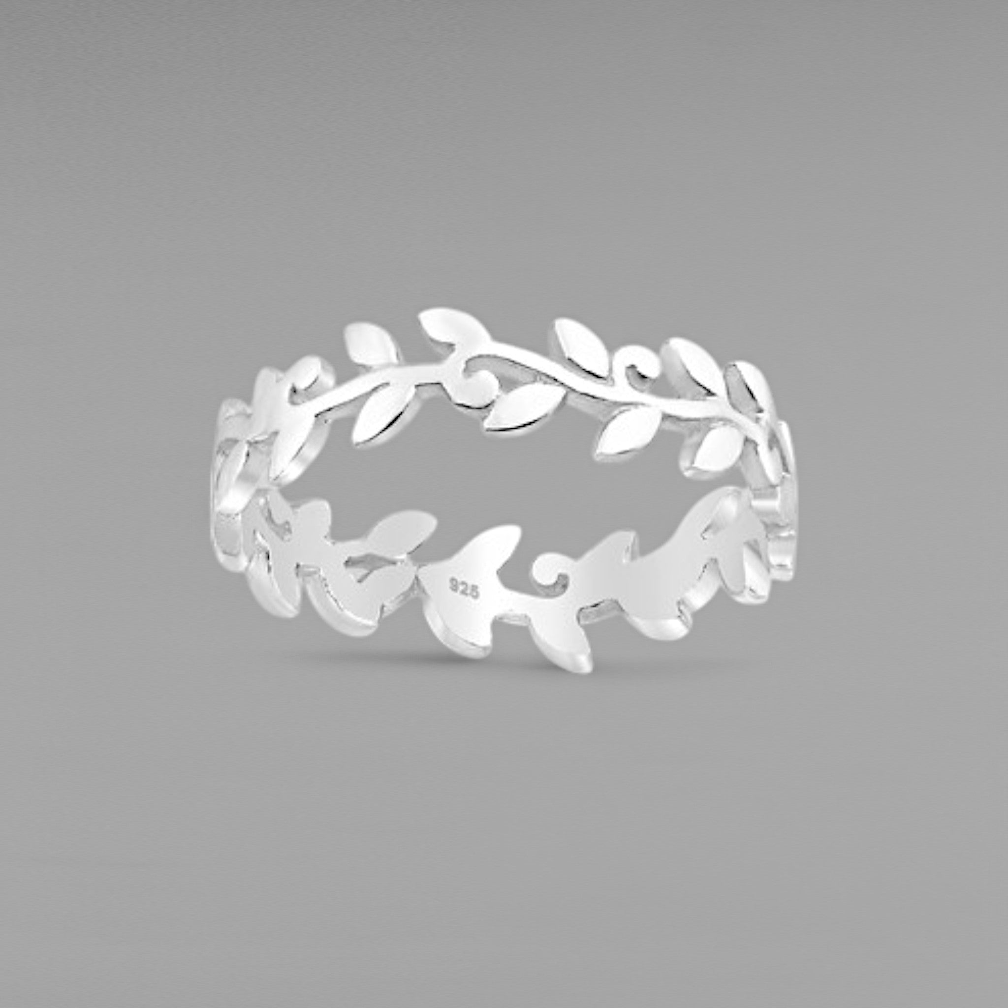 Sterling Silver Leaf Band Ring