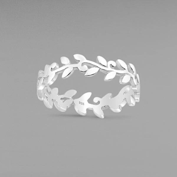 Sterling Silver Leaf Band Ring