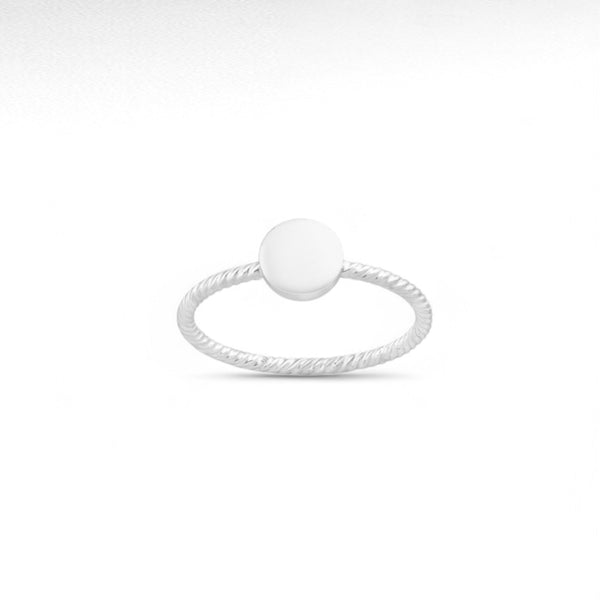 Sterling Silver Twisted Ring with Disc