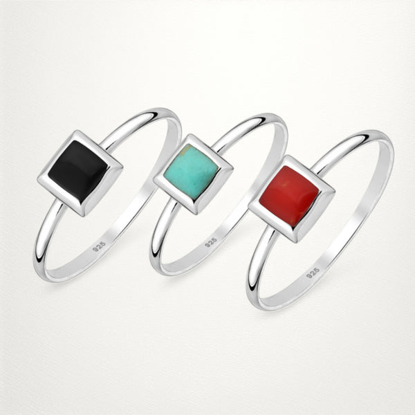 Sterling Silver Square Ring