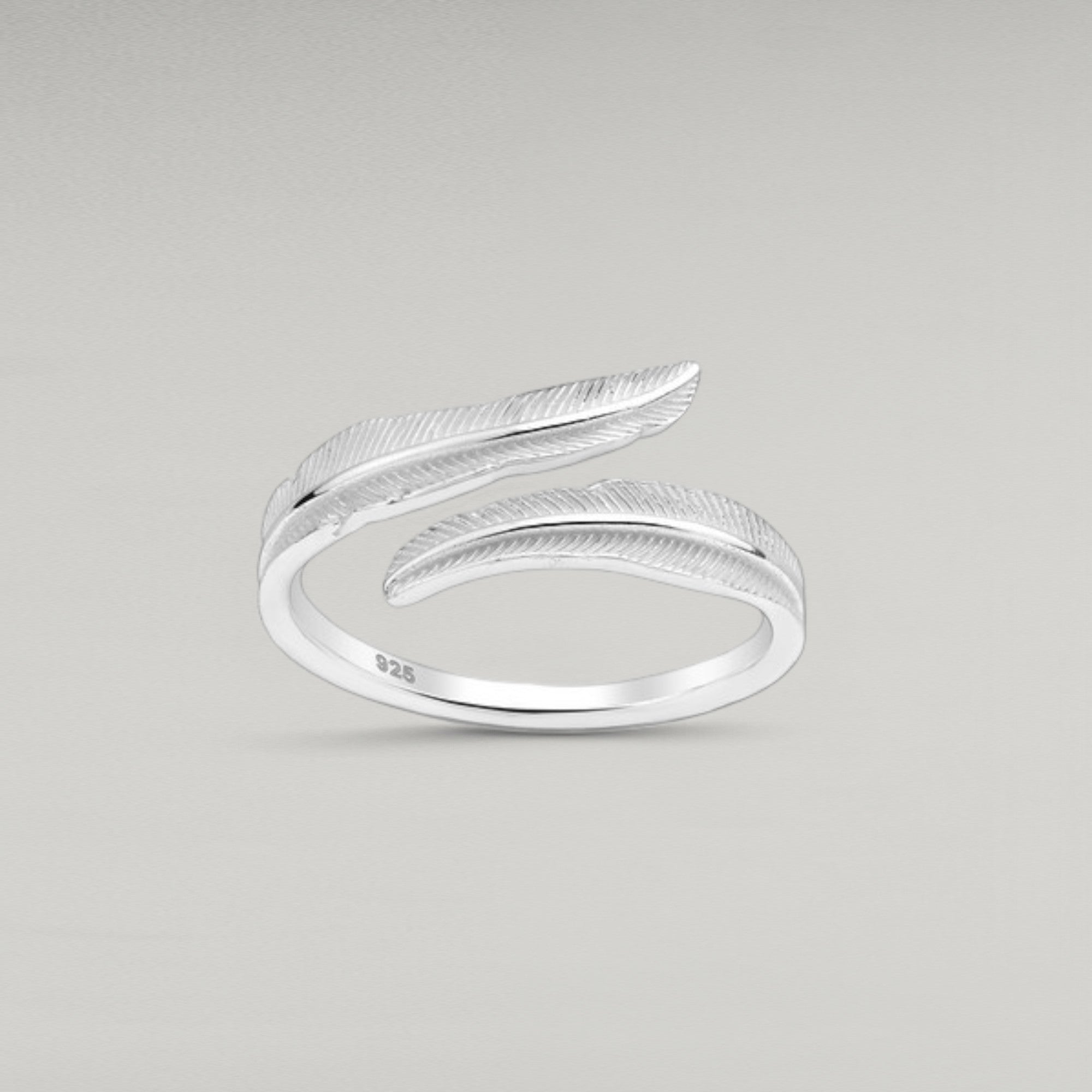 Sterling Silver Adjustable Feather Ring