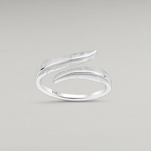 Sterling Silver Adjustable Feather Ring