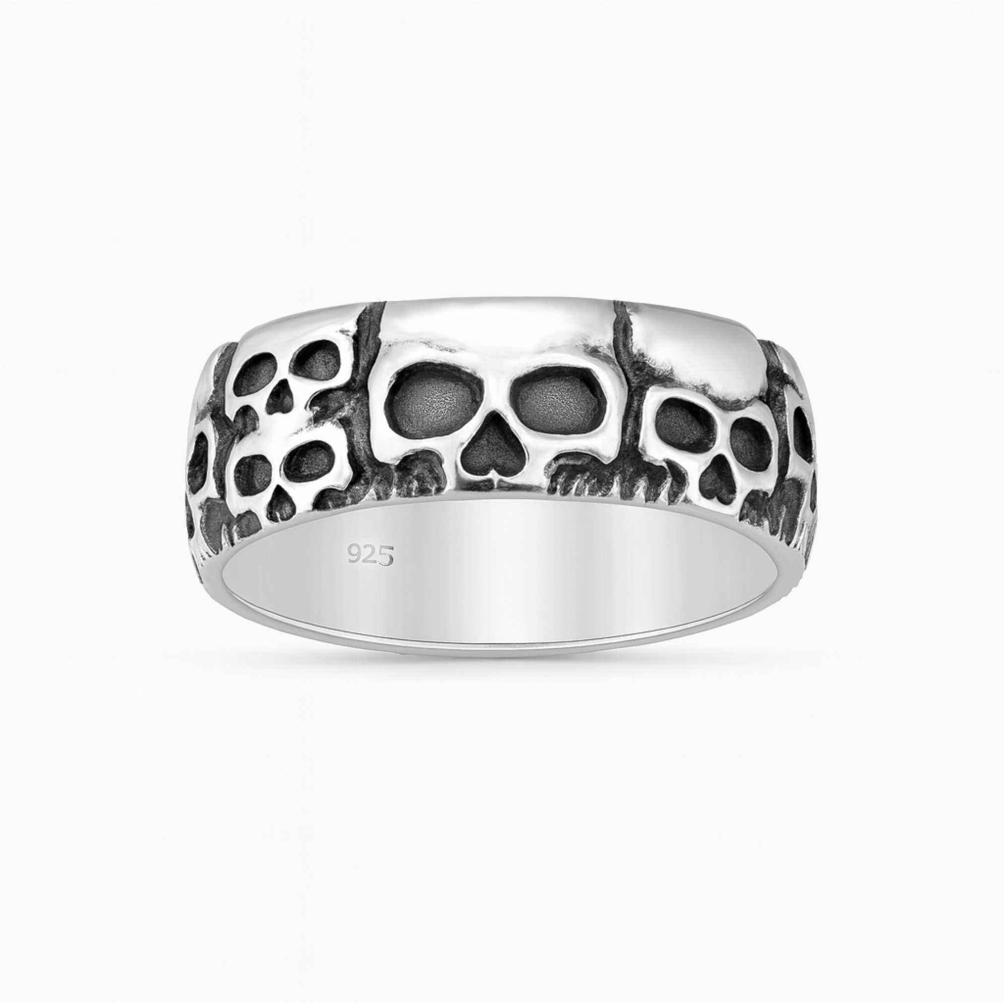 Sterling Silver Oxidized Skull Ring