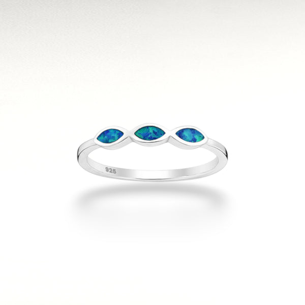 Sterling Silver Ring Decorated with Opal