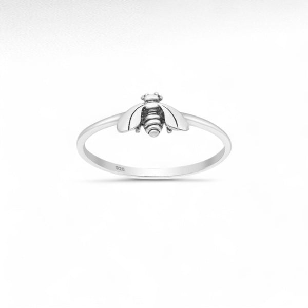 Sterling Silver Oxidized Bee Ring