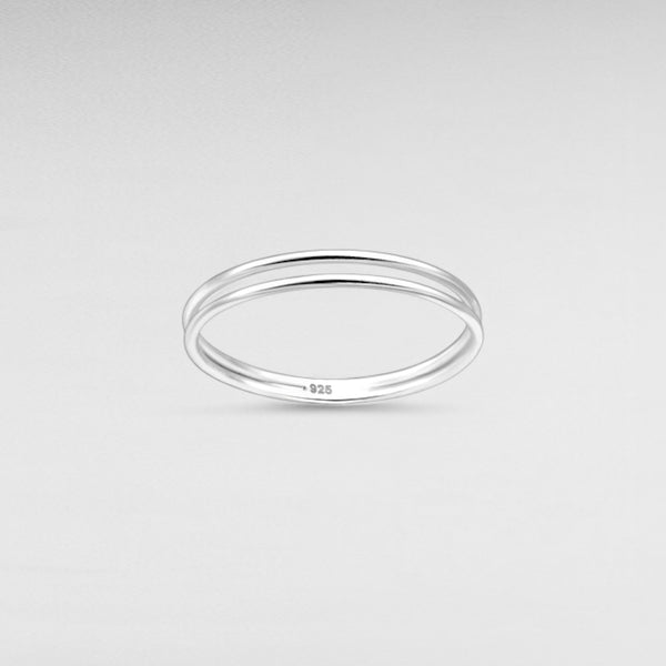 Sterling Silver Double Band Ring