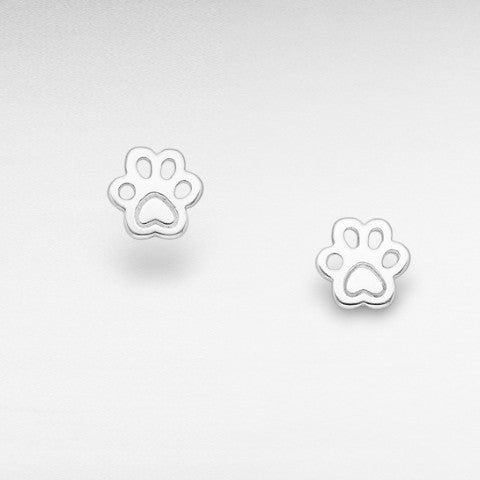 Sterling Silver Paw Claw Stud-Back Earrings