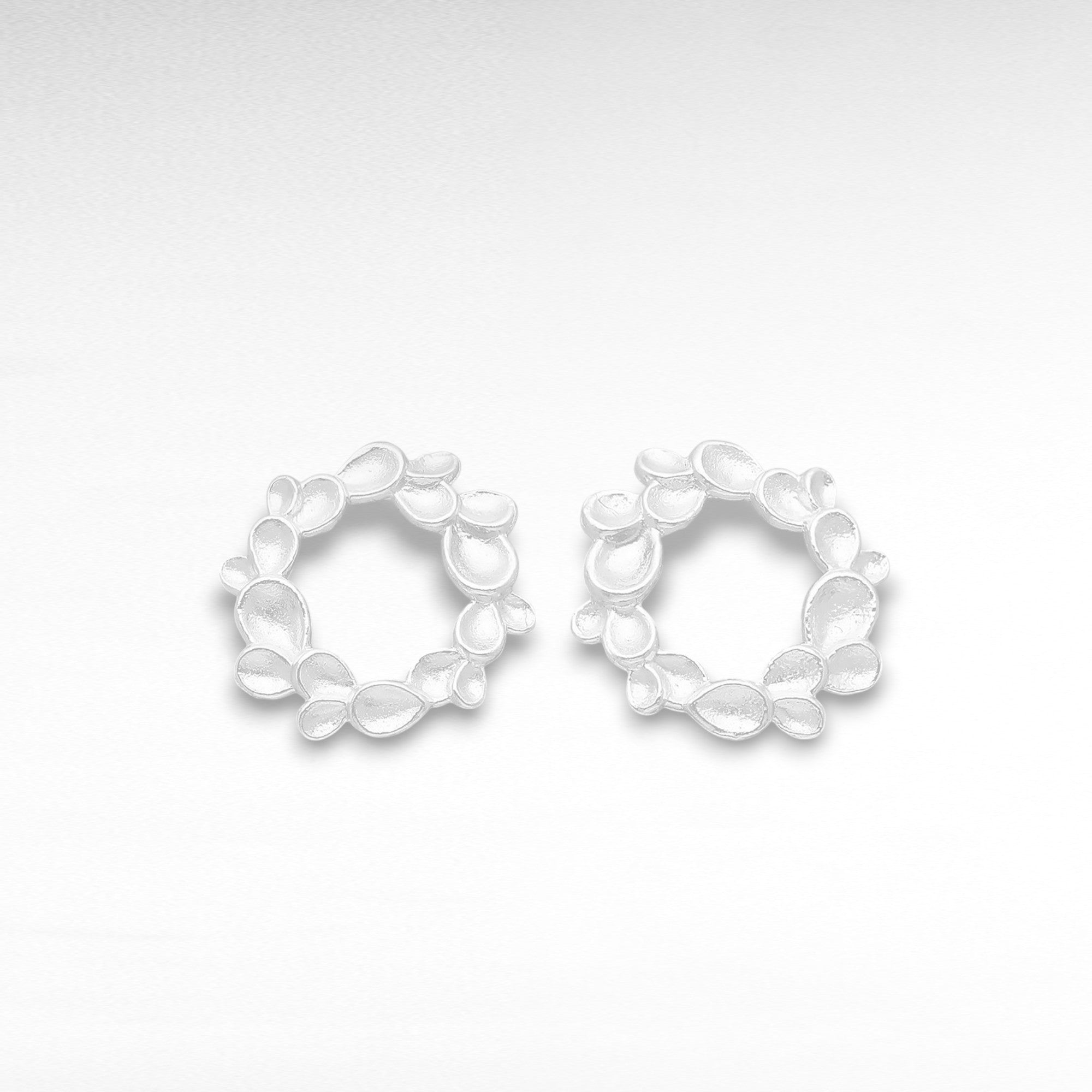 Sterling Silver Droplets Stud-Back Earrings
