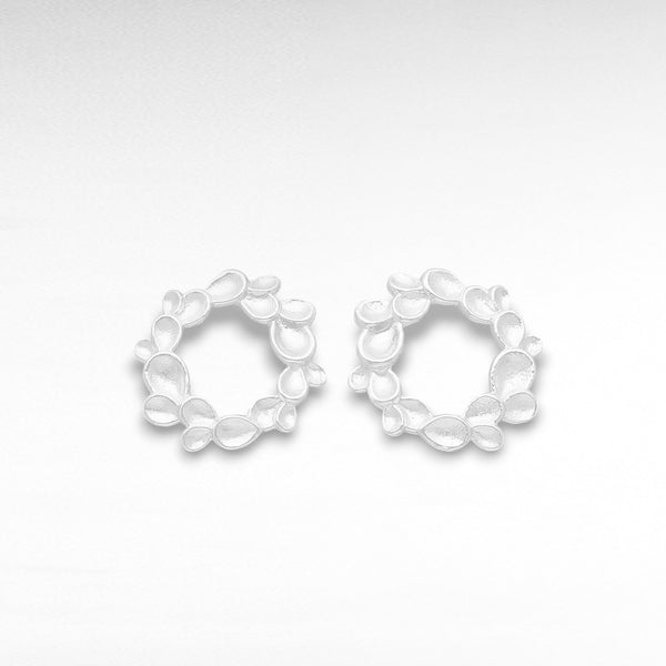 Sterling Silver Droplets Stud-Back Earrings