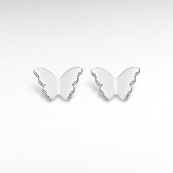 Sterling Silver Butterfly Stud-Back Earrings