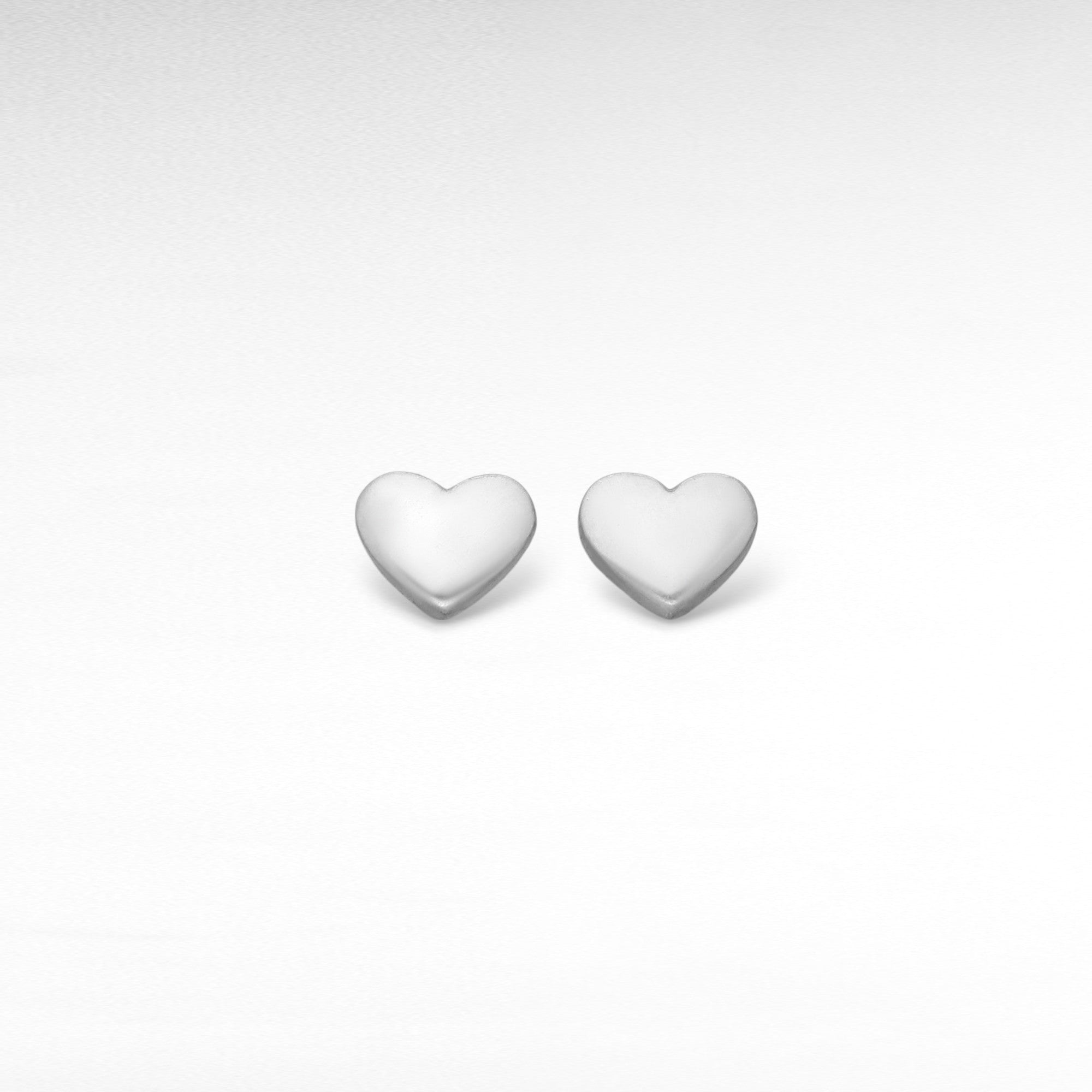 Silver Heart Stud-Back Earrings