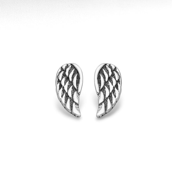 Sterling Silver Wings Stud-Back Earrings