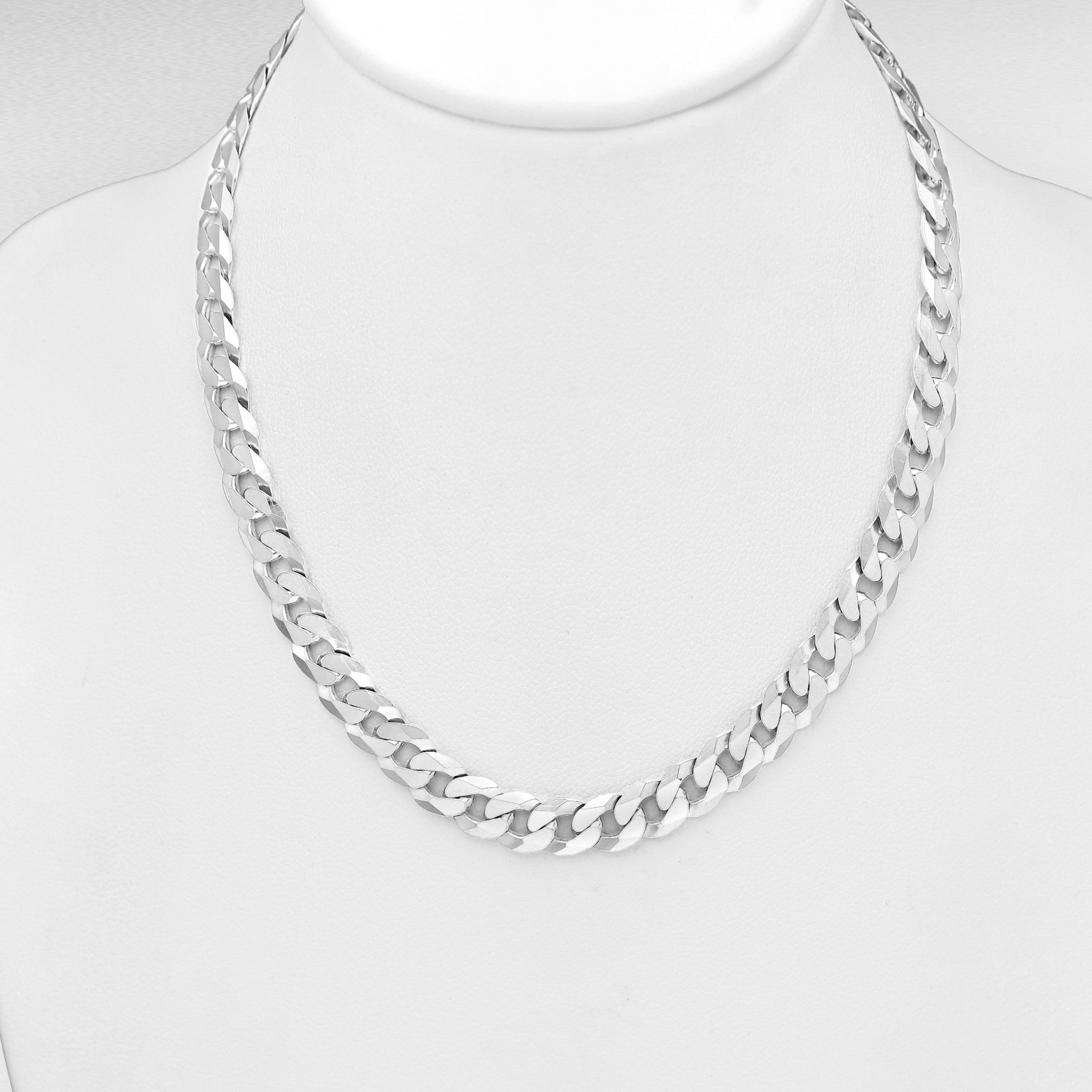 Sterling Silver 7mm Curb Chain Necklace, 20 Inch, Made in Italy