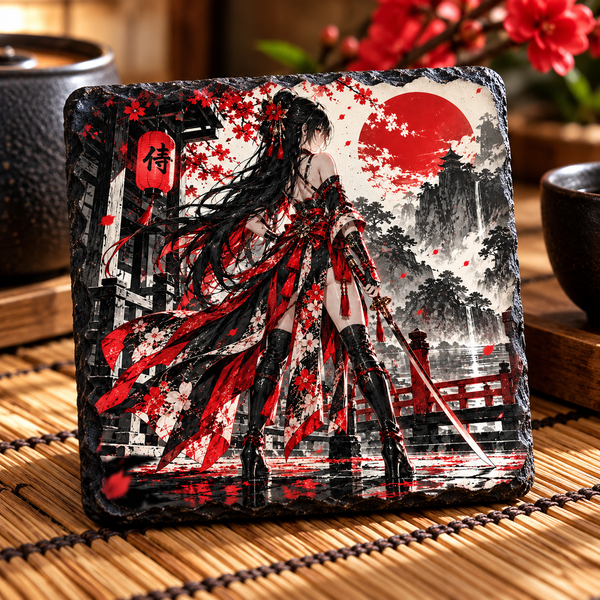 Crimson Muses Slate Coasters