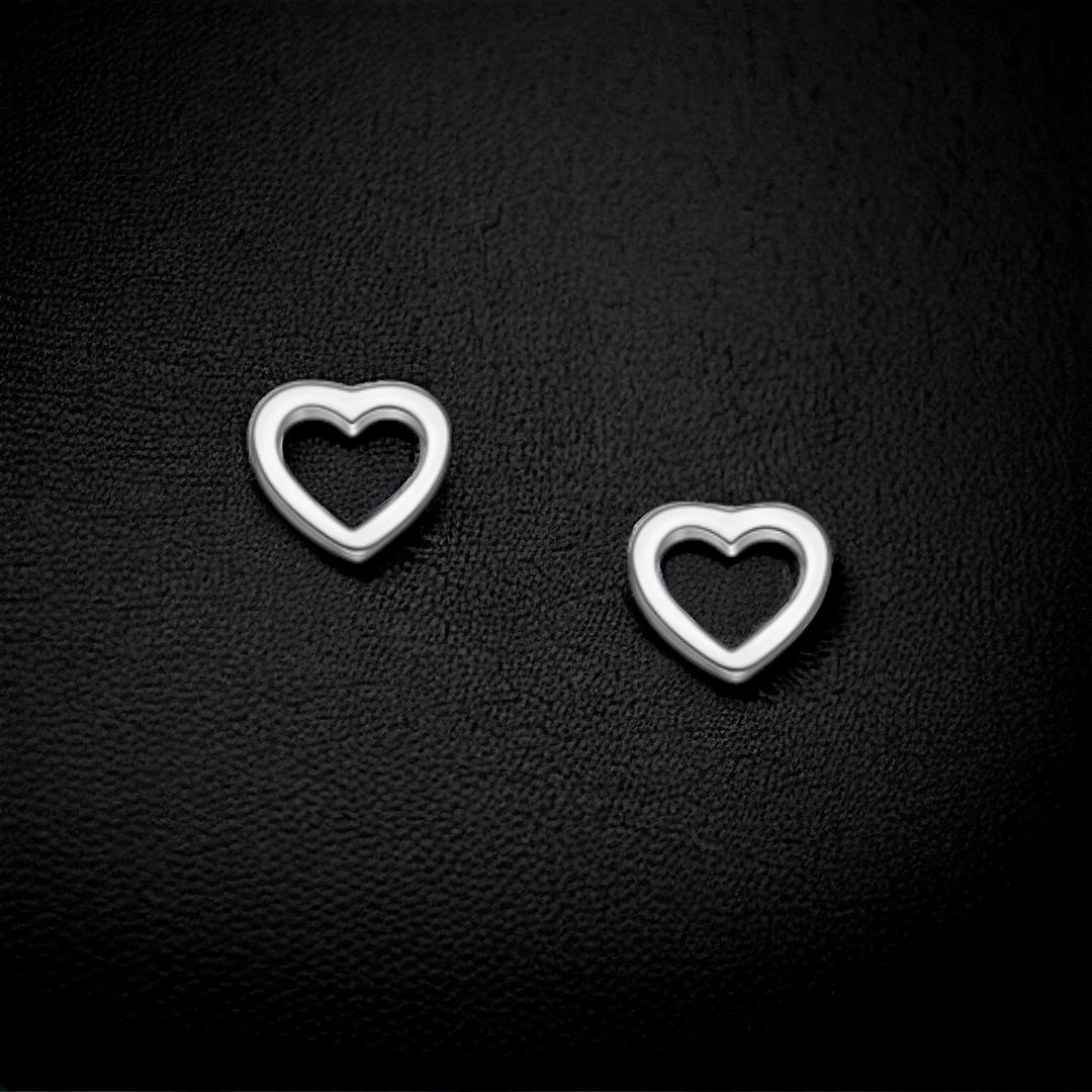 Hollow Heart Studs