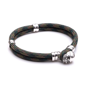 Camo Cord and Sterling Silver Bracelet