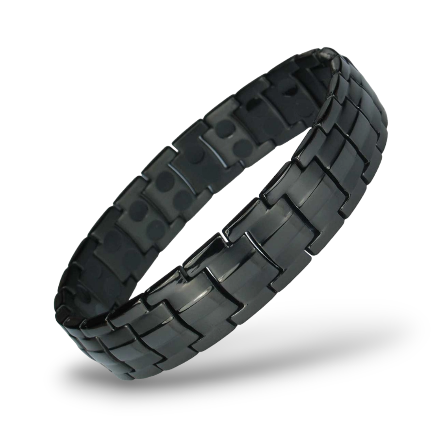 Black Titanium Double Magnetic Bracelet