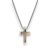 Steel with Gold Cross Necklace