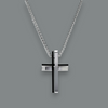 Steel with Black Cross Necklace