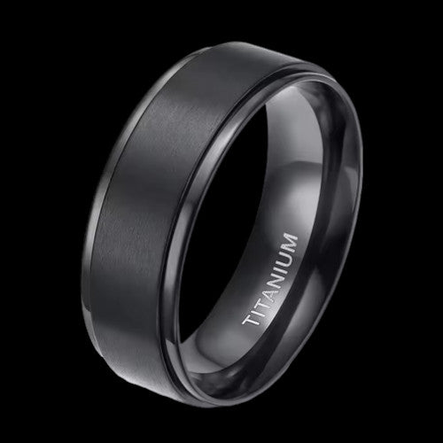 Black Titanium Ring - 8mm