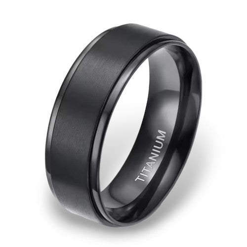 Black Titanium Ring - 8mm