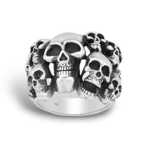 Sterling Silver Oxidised Skull Ring